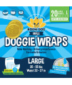 Bodhi Dog Disposable Male Dog Diapers Super Absorbent Leak-Proof Fit Premium Adjustable Male Dog Pee Wraps with Moisture Control & Wetness Indicator 20 Count Large Size