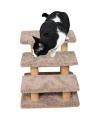 New Cat Condos 110223-Brown Wood Constructed Large Pet Stairs for Cats and Dogs, Large