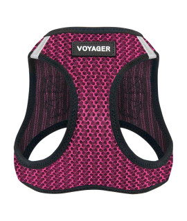 Voyager Step-in Air Dog Harness - All Weather Mesh Step in Vest Harness for Small and Medium Dogs by Best Pet Supplies - Fuchsia (2-Tone), L