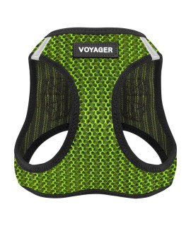 Voyager Step-in Air Dog Harness - All Weather Mesh Step in Vest Harness for Small and Medium Dogs by Best Pet Supplies - Lime Green (2-Tone), S