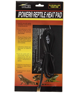iPower Reptile Heat Pad 6X8 Inch 8W Under Tank Terrarium Warmer Heating Mat for Turtle, Lizard, Frog, Snake, Reptile, and Other Small Animals