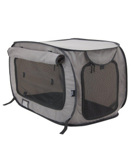 SportPet Designs Large Pop Open Kennel, Portable Cat Cage Kennel, Waterproof Pet bed, Carrier Collection