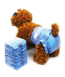 Disposable Dog Diapers for Female Dogs - Dono Jeans Super Absorbent Soft Pet Diapers for Female Puppy Dogs, Including 24pcs Diapers