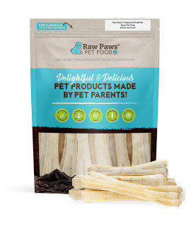 Raw Paws Compressed Rawhide Bones for Dogs, 8-inch, 10-Count - Packed in USA - Long Lasting Dog Chews - Natural Pressed Rawhides - Rawhide Bones for Large Dogs - Raw Hide Bones for Aggressive Chewers