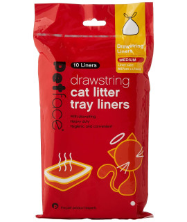 Petface Drawstring cat Litter Tray Liner, Medium (Pack of 10),Packaging may vary