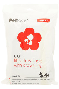 Petface cat Litter Tray Drawstring Liners, 50 Large Liners