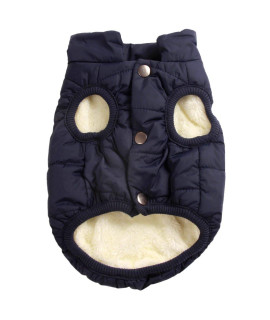 JoyDaog 2 Layers Fleece Lined Warm Dog Jacket for Winter Cold Weather,Soft Windproof Medium Dog Coat,Blue L
