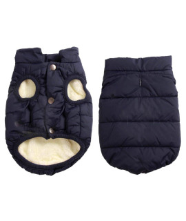 JoyDaog 2 Layers Fleece Lined Warm Dog Jacket for Winter Cold Weather,Soft Windproof Medium Dog Coat,Blue XL