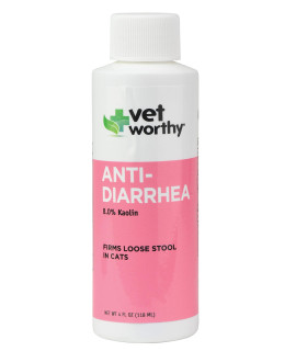 Vet Worthy Anti-Diarrhea for cats - cat Supplement to Help Relieve Diarrhea, Stomach Upset, and Discomfort - Pet Digestive Health Support with Kaolin and Pectin - 4oz