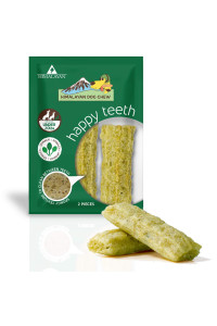 Himalayan Dog Chew Happy Teeth Yak Cheese Spinach Dog Dental Chews, 100% Natural, Long Lasting, Gluten Free, Healthy & Safe Dog Treats, Oral Health, Lactose & Grain Free, Protein Rich, Small, 2 Chews