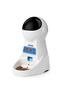 Iseebiz Automatic Cat Feeder 3L Pet Food Dispenser Feeder for Medium & Large Cat Dog--4 Meal, Voice Recorder & Timer Programmable, Portion Control