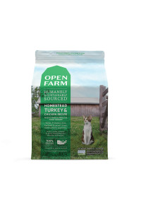 Open Farm Homestead Turkey & Chicken Grain-Free Dry Cat Food, Wild-Caught Fish Recipe with Non-GMO Superfoods and No Artificial Flavors or Preservatives, 8 lbs