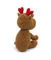 Cotton Crochet Squeaky Dog Toy - Rudolph the Reindeer