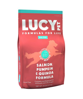 Lucy Pet Products Lucy Pet Formulas for Life Salmon, Pumpkin, & Quinoa Dry Dog Food, All Breeds & Life Stages, Digestive Health, Sensitive Stomach & Skin - 25 lb