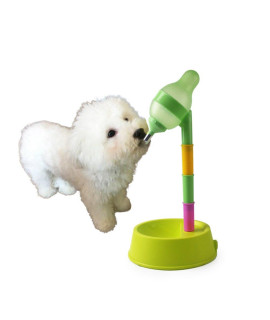 NACOCO Pet Standing Water Dispenser Cat Dog Standing Bowl with Detachable Pole Automatically Feeding Water Height Adjustable (Green)