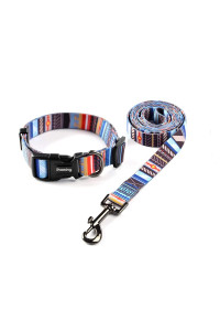 Ihoming Dog Collar and Leash Set for Daily Outdoor Walking Running Training, Splicing Design for Large Boys Girls Dogs Cats Pets, L-Up to 80LBS