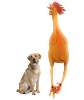 Medium Rubber Chicken Dog Toys Natural Rubber (Latex) Lead-Free Chemical-Free Complies to Same Safety Standards as Childrens Toys Soft Unstuffed Squeaky (Medium)