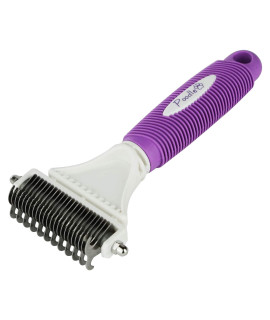 Poodle Pet Dematting Comb for Dogs - Handheld Undercoat Dematter Rake Grooming Tool for Long or Short Hair