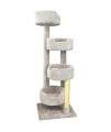 New Cat Condos 190209 Large Cat Tower with 4 Easy to Access Spacious Perches, Beige