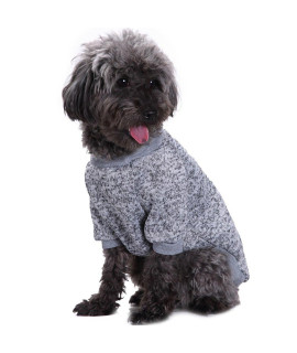 Pet Dog Classic Knitwear Sweater Warm Winter Puppy Pet Coat Soft Sweater Clothing for Small Dogs (L, Grey)