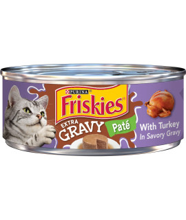 Purina Friskies Gravy Pate Wet Cat Food, Extra Gravy Pate With Turkey in Savory Gravy - 5.5 oz. Can