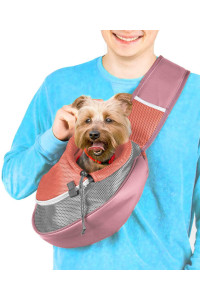 Cuddlissimo! Pet Sling Carrier - Small Dog Puppy Cat Carrying Bag Purse Pouch - for Pooch Doggy Doggie Yorkie Chihuahua Baby Papoose Bjorn - Hiking Travel Front Backpack Chest Body Holder Pack (Red)