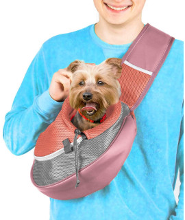 Cuddlissimo! Pet Sling Carrier - Small Dog Puppy Cat Carrying Bag Purse Pouch - for Pooch Doggy Doggie Yorkie Chihuahua Baby Papoose Bjorn - Hiking Travel Front Backpack Chest Body Holder Pack (Red)
