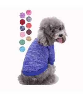 Bwealth Dog Clothes Soft Pet Apparel Thickening Fleece Shirt Warm Winter Knitwear Sweater for Small and Medium Pet (S, Grey)