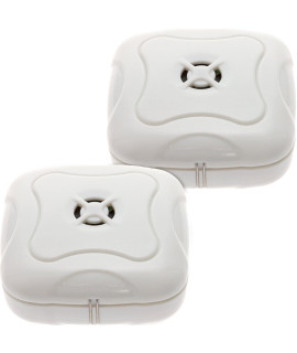 2 Pack Water Leak Detector - 95 dB Flood Detection Alarm Sensor for Bathrooms, Basements, Laundry Rooms, garages, Attics and Kitchens by Mindful Design (White, 2 Pack)