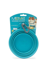 Messy Mutts Dog Collapsible Bowl Blue 1.5 Cup