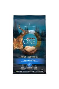 Purina ONE Natural, High Protein, Grain Free Dry Cat Food, True Instinct With Real Ocean Whitefish - 3.2 lb. Bag
