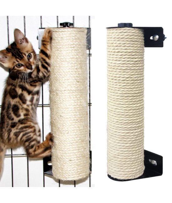 IXI Cat Scratching Post - Claw Scratcher with Sisal Designed for Cage Cat Scratcher Indoor Cat Post Cat Furniture (3.5 13.7 inch)
