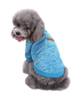 CHBORLESS Pet Dog Classic Knitwear Sweater Warm Winter Puppy Pet Coat Soft Sweater Clothing for Small Dogs (XXS, Light Blue)