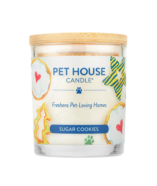 One Fur All, Pet House Candle-100% Plant-Based Wax Candle-Pet Odor Eliminator for Home-Non-Toxic and Eco-Friendly Air Freshening Scented Candles-Odor Eliminating Candle-(Pack of 1, Sugar Cookies)