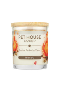 One Fur All, Pet House Candle-100% Plant-Based Wax Candle-Pet Odor Eliminator for Home-Non-Toxic and Eco-Friendly Air Freshening Scented Candles-Odor Eliminating Candle-(Pack of 1, Fireside)