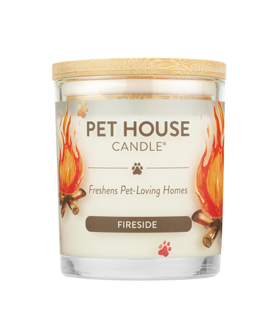 One Fur All, Pet House Candle-100% Plant-Based Wax Candle-Pet Odor Eliminator for Home-Non-Toxic and Eco-Friendly Air Freshening Scented Candles-Odor Eliminating Candle-(Pack of 1, Fireside)