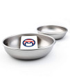 Stainless Steel Cat Bowls for Food & Water by Americat - Made in USA - Dishwasher Safe, Human Grade, Whisker Friendly Dishes (2 Bowls)