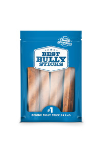 Best Bully Sticks All-Natural Premium 6 Inch Jumbo Bully Sticks for Large Dogs - USA Baked & Packed - 100% Grass-Fed Beef - Single Ingredient Grain & Rawhide Free Dog Chews - 4 Pack