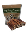 Top Dog Chews - Thick 6 Inch Bully Sticks, 100% Natural Beef, Free Range, Grass Fed, High Protein, Supports Dental Health & Easily Digestible, Dog Treat for Small, Medium & Large Dogs, 12 Pack