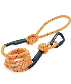 Embark Pets Sierra Leash/Mountain Climbing Thick Rope Dog Leash Large Dogs Leash 6 ft with Carabiner Soft Padded Handle Mountain Dog Leash for Large Dogs Medium Dogs Small Dogs (Orange)