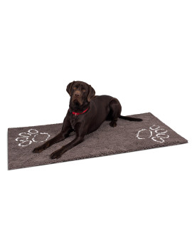 Internet's Best Chenille Dog Doormat - 60 x 30 - Absorbent Surface - Non-Skid Bottom - Protects Floors - Grey