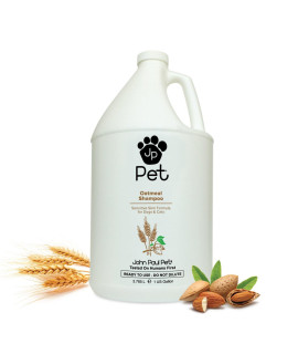 John Paul Pet Oatmeal Shampoo - Grooming for Dogs and Cats, Soothe Sensitive Skin Formula with Aloe for Itchy Dryness for Pets, pH Balanced, Cruelty Free, Paraben Free, Made in USA