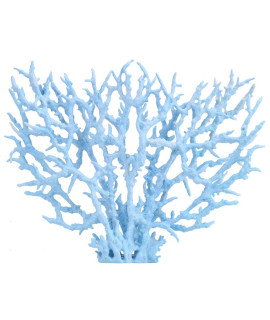 Artificial Plastic Aquarium Plants Coral Fish Tank Decorations in Various Sizes and Color(Blue-S)