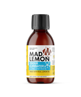 Mad Lemon Pet Odor Eliminator and Neutralizer - Industrial Strength 8oz concentrate - Makes 1 gallon - great for cat & Dog Odors, Urine, carpet, Dead Rodent Odor, Mouse, Rat, Sewer, garbage, Trash can