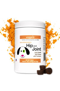 waggedy Advanced Hip and Joint Turmeric, Dog Supplements for Joints and Hips w/Glucosamine for Dogs & MSM and Turmeric for Dogs, Joint Supplement for Dogs Helps with Aches, Natural Remedies for Dogs