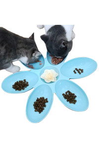 2 Pack Cat Bowls Cat Food Water Bowls Dishes Multi-Cat Feeder 6-Meal Kitten Food Bowl Multiple Cat Dinner with 6 Cat Bowls Kitty Cat Bowls Set Double Feeding Bowl Litter Food Feeding Weaning Feeder