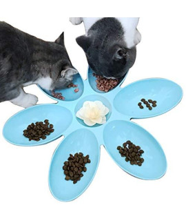2 Pack Cat Bowls Cat Food Water Bowls Dishes Multi-Cat Feeder 6-Meal Kitten Food Bowl Multiple Cat Dinner with 6 Cat Bowls Kitty Cat Bowls Set Double Feeding Bowl Litter Food Feeding Weaning Feeder