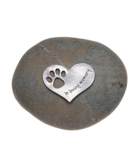 Quotable Cuffs Pet Memorial Gift in Loving Memory Paw Print Stone for Dogs or Cats - Sympathy Remembrance Gift by Whitney Howard Designs