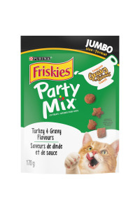 ONMOG Friskies Party Mix Cat Treats, Gravy-Licious Turkey & Gravy Crunch - 170 g