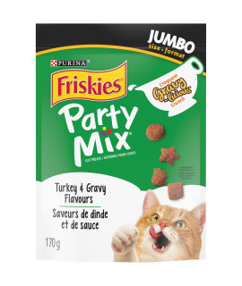 ONMOG Friskies Party Mix Cat Treats, Gravy-Licious Turkey & Gravy Crunch - 170 g